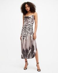 AllSaints - Hadley Sierra Print Midi Slip Dress, - Lyst