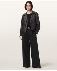 AllSaints - Haze Pleated Wide Leg Jeans - Lyst