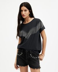 AllSaints - Imogen Boy Tassel Front T-shirt, - Lyst