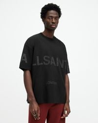 AllSaints - biggy Oversized Logo Print T-shirt - Lyst