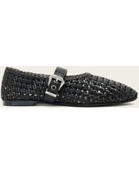 AllSaints - Sabine Woven Leather Flats - Lyst