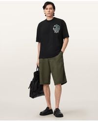 AllSaints - Echo Linen Blend Relaxed Fit Shorts - Lyst