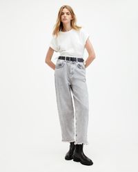 AllSaints - Hailey Frayed Hem Denim Jeans, - Lyst