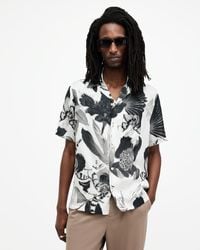 AllSaints - Frequency Printed Relaxed Fit Shirt, - Lyst