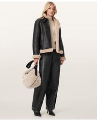 AllSaints - Lorel Shearling Flying Jacket - Lyst