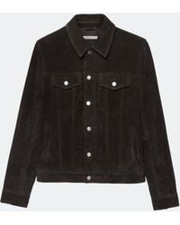 AllSaints - Chaiyo Suede Trucker Jacket - Lyst