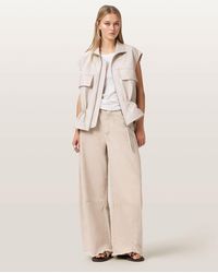 AllSaints - Payton Distressed Barrel Leg Jeans - Lyst
