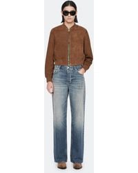 AllSaints - Orten Suede Bomber Jacket - Lyst