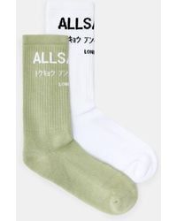 AllSaints - Underground Logo Socks 2 Pack, - Lyst