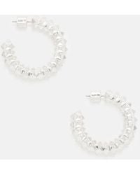 AllSaints - Jaya Studded Hoop Earrings - Lyst