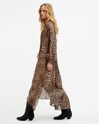 AllSaints - Jane Leopard Print Maxi Cover Up Dress, - Lyst