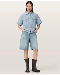 AllSaints - Tove Short Sleeve Linen Blend Shirt - Lyst