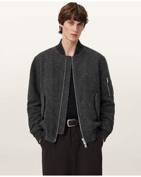 AllSaints - Saku Wool Bomber Jacket - Lyst