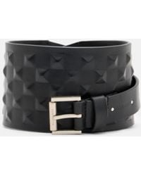 AllSaints - Stevie Leather Studded Waist Belt - Lyst