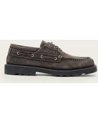 AllSaints - Leather Skiff Leather Boat Shoe, /Us 8/Eu 41 - Lyst