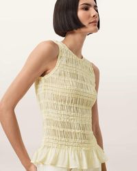 AllSaints - Polyester Marion Shirred Sleeveless Top, /Us 2 - Lyst