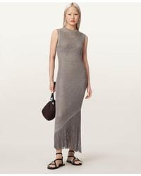 AllSaints - Jessie Slim Fit Knitted Midi Dress - Lyst