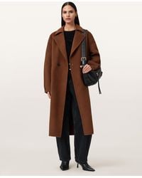 AllSaints - Wool Sellma Double Breasted Coat, /Us 2 - Lyst