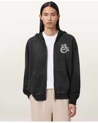 AllSaints - Terra Zip Through Hoodie - Lyst
