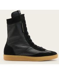 AllSaints - Louise Leather High Top Trainers - Lyst
