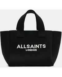 AllSaints - Izzy Logo Print Knitted Mini Tote Bag - Lyst