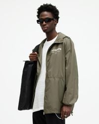 AllSaints - Underground Logo Oversized Hood Jacket - Lyst