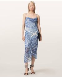 AllSaints - Ulla Bodycon Patterned Midi Dress - Lyst