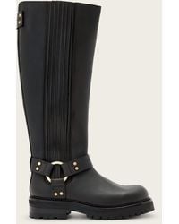 AllSaints - Cow Leather Maddie Knee High Leather Boots, /Us 6/Eu 36 - Lyst