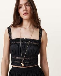 AllSaints - Talia Lace Cropped Top - Lyst