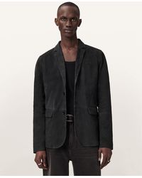AllSaints - Monet Waxed Suede Blazer - Lyst