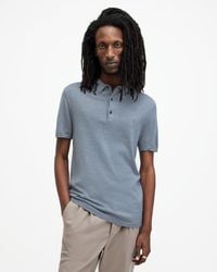 AllSaints - Mode Merino Short Sleeve Polo Shirt - Lyst