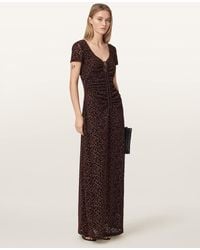 AllSaints - Gabby Slim Fit Mesh Maxi Dress - Lyst