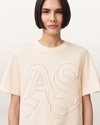 AllSaints - Lisa Embossed Crew Neck T-Shirt - Lyst