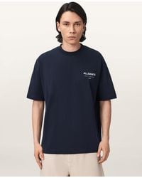 AllSaints - Underground Oversized Crew Neck T-Shirt,, Ashy - Lyst