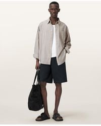 AllSaints - Roma Oversized Long Sleeve Striped Shirt - Lyst