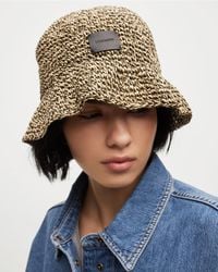AllSaints - Enya Straw Bucket Hat, - Lyst