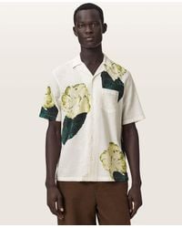 AllSaints - Nouvelle Short Sleeve Linen Blend Shirt - Lyst