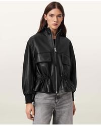 AllSaints - Flor Leather Jacket - Lyst