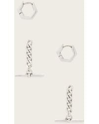 AllSaints - Fern Multi Chain Earring Set - Lyst