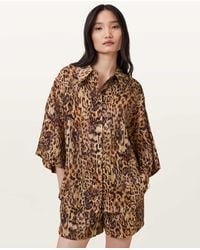 AllSaints - Charli Leopard Print Shirt - Lyst