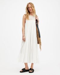 AllSaints - Corrs Crochet Maxi Dress, - Lyst