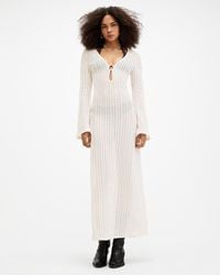 AllSaints - Karma Crochet Slim Fit Maxi Dress, - Lyst