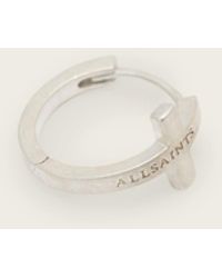 AllSaints - Gabe Cross Huggie Earrings - Lyst