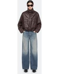 AllSaints - Clay Funnel Neck Oversized Leather Jacket - Lyst