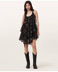 AllSaints - Rach Floral Print Mini Dress - Lyst