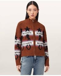 AllSaints - Epona Jacquard Cardigan - Lyst