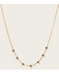 AllSaints - Rue Spiked Pearl Chain Necklace - Lyst