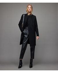 AllSaints Sidney Recycled Wool-cashmere Blend Coat - Black