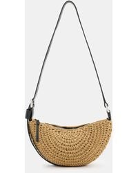 AllSaints - Half Moon Crochet Crossbody Bag, - Lyst
