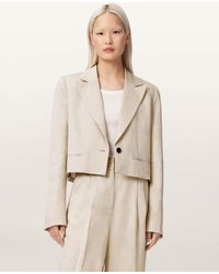AllSaints - Helena Single Breasted Cropped Blazer - Lyst